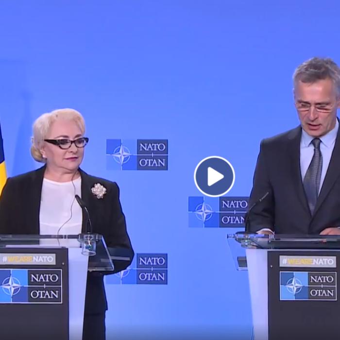 Dăncilă, o NOUĂ GAFĂ. Ce i-a spus secretarului general al NATO. VIDEO
