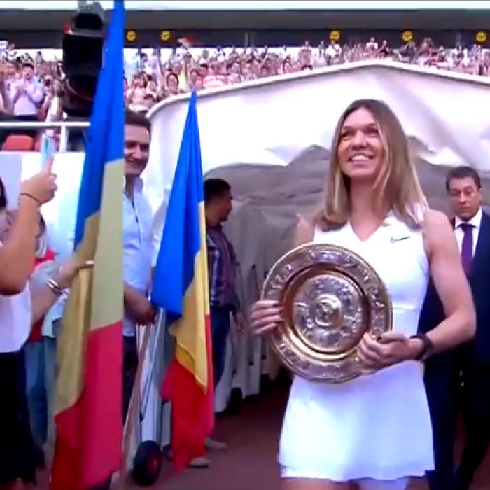 Simona Halep pe Arena Națională. Zeci de mii de români APLAUDĂ câștigătoarea Wimbledon | VIDEO