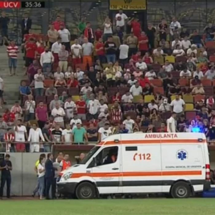PANICĂ pe Arena Națională. Antrenorul lui Dinamo S-A PRĂBUȘIT pe bancă