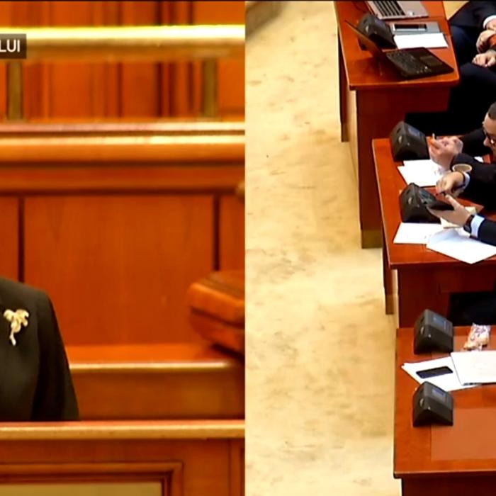 MOȚIUNE DE CENZURĂ. Viorica Dăncilă îi ATACĂ DUR pe Tăriceanu și Ponta din Parlament