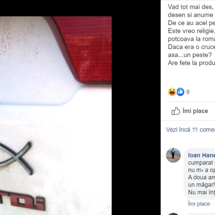 Un român din Spania a dezlegat misterul simbolului care apare pe tot mai multe mașini: „E peștele de pe televizor. Nu mai are loc acolo“