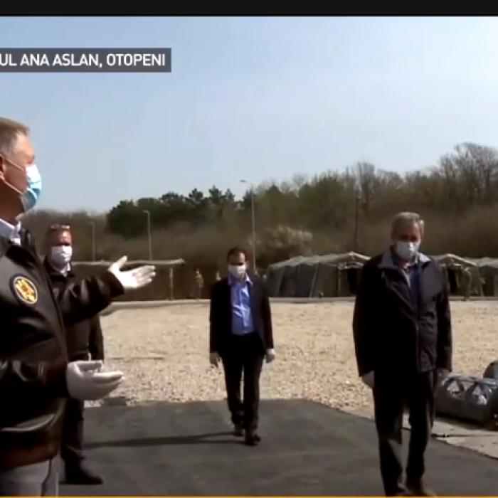 Klaus Iohannis, vizită la Târgu Mureș la Unitatea de suport medical COVID-19