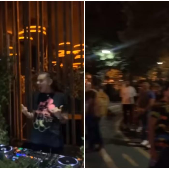 VIDEO. Petrecere în Capitală: SUTE de tineri au dansat în fața unui club, ignorând Starea de Alertă
