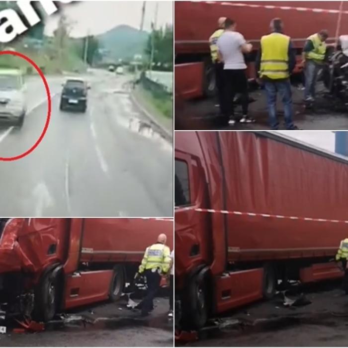 Un polițist român a murit strivit sub TIR. Imagini cu puternic impact emoțional (VIDEO)