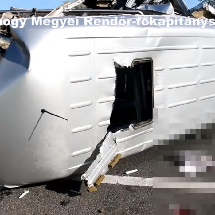Microbuz cu români, accident MORTAL în Ungaria. O româncă a MURIT şi alţi opt conaţionali au ajuns la spital. VIDEO