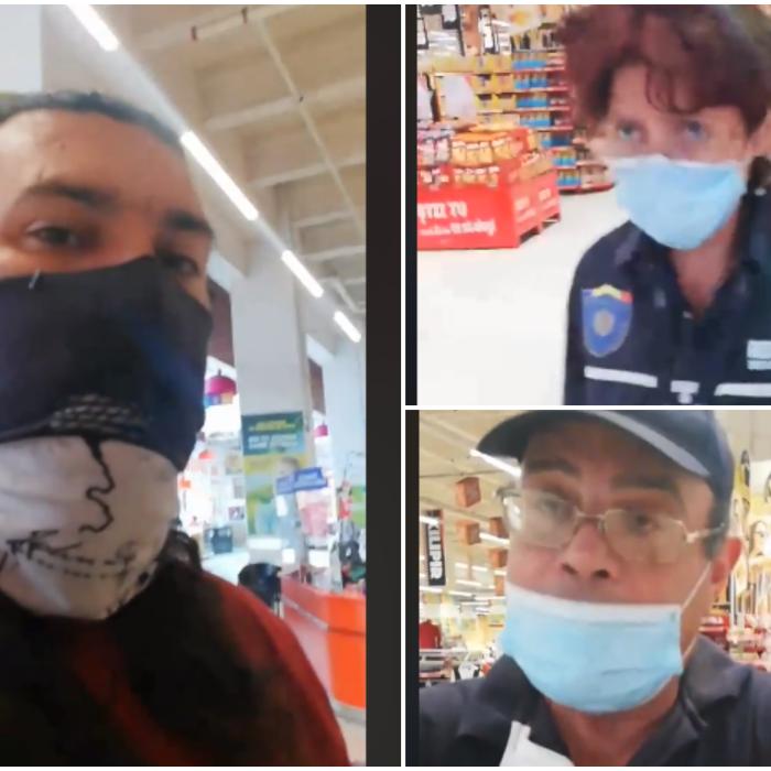 Scandal la intrarea în supermarket: "Nu am bani de mască!" "Dar de mâncare ai?"-VIDEO