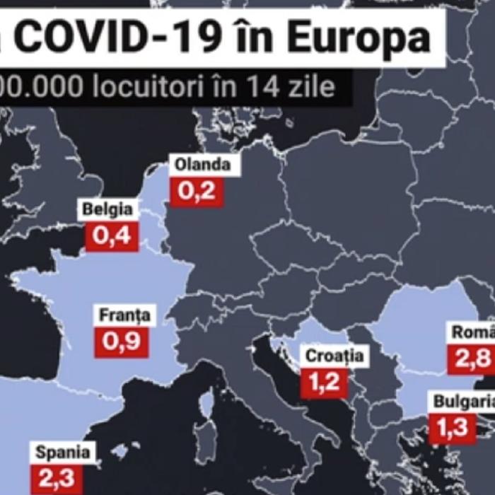 România, pe primul loc în Europa la rata deceselor. Harta care arată cât de gravă este evoluția pandemiei