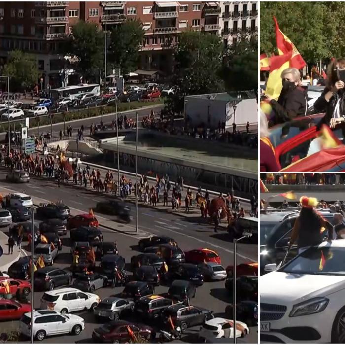 PROTEST la Madrid, chiar de Ziua Spaniei, faţă de restricţii. Şoferii au BLOCAT străzile - VIDEO