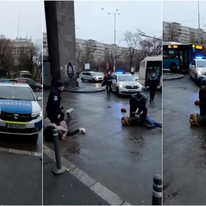 Imagini incredibile! Trei români, târâţi pe jos de poliţişti: Consumau băuturi alcoolice și nu purtau mască de protecție (VIDEO)