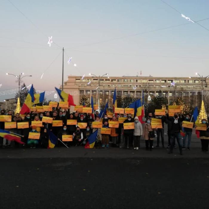 Zeci de români, susținători AUR, în Piața Victoriei. Simion: „Am fost tratați mai rău ca niște câini“