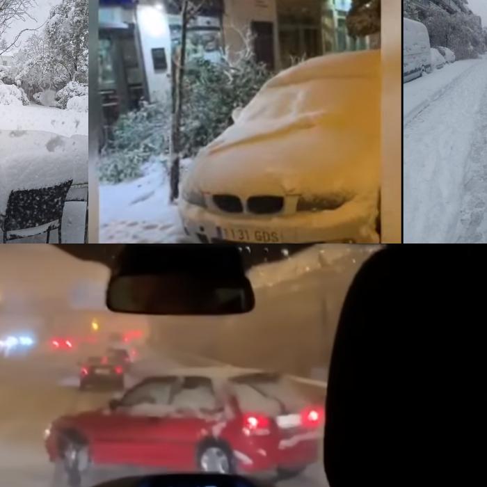Spania, îngropată sub nămeţi. Copaci căzuţi şi sute de şoferi blocaţi pe drumurile din mai multe provincii. Premierul Sanchez le cere cetăţenilor să stea acasă