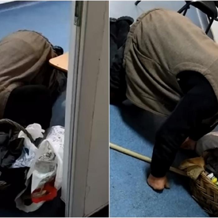 Imagini cutremurătoare. Bătrân care se roagă în genunchi la medici. Amenzi ridicole pentru cadrele medicale