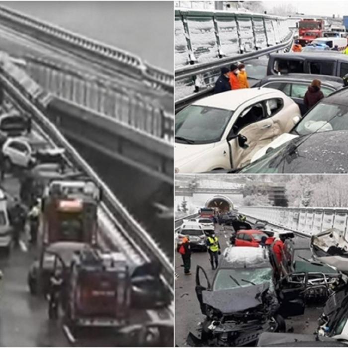 Italia. Accident teribil cu 29 mașini pe A32: Cel puțin doi morți și 31 răniți (FOTO + VIDEO)
