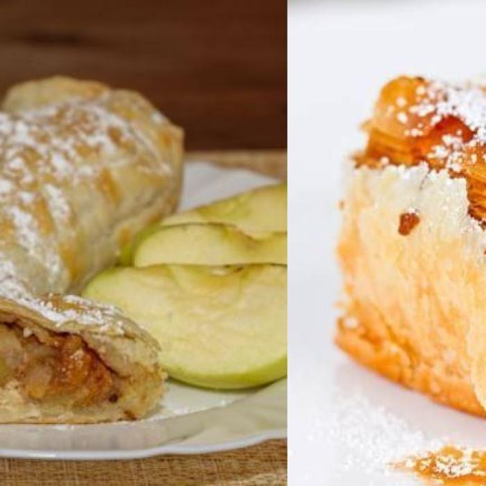 Strudel cu mere. Rețeta simplă cu foi de plăcintă. Repede, ușor și delicios
