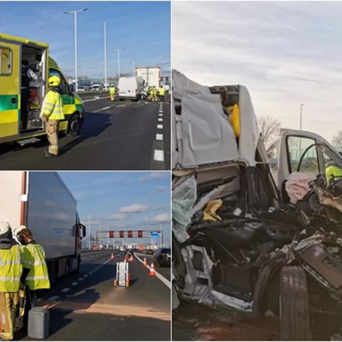 Belgia. Autoutilitară românească, accident grav pe o autostradă: Șoferul român, aruncat prin parbriz în urma impactului (FOTO)
