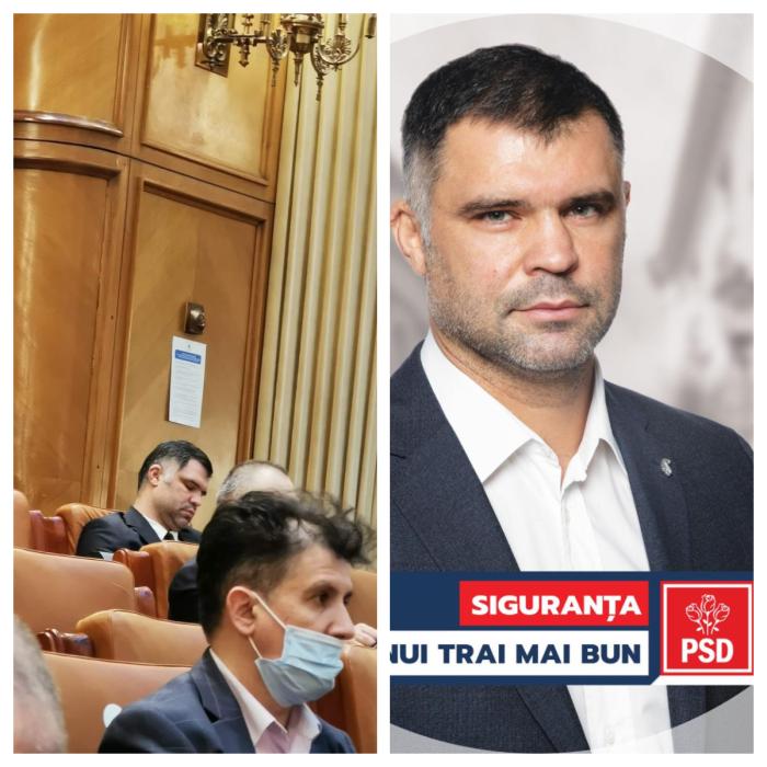 Daniel Ghiță, fost luptător K1, "proaspăt" parlamentar PSD, fotografiat dormind în Parlament. Deputatul care l-a pozat, amenințat cu BĂTAIA