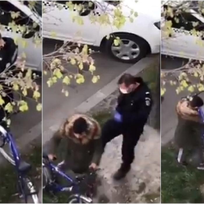 Românii, revoltați după un clip viral în care un jandarm lovește cu brutalitate un copil: „Apucături de borfaș! Ce ți-a făcut?” (VIDEO)