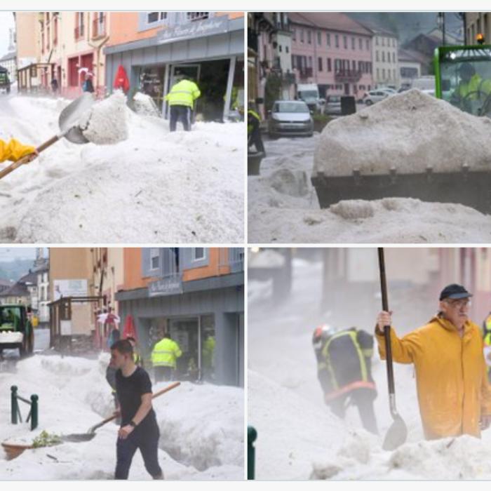 Imagini care fac înconjurul lumii: Strat de grindină de 60 de cm pe străzile unui oraș din Franța - FOTO/VIDEO