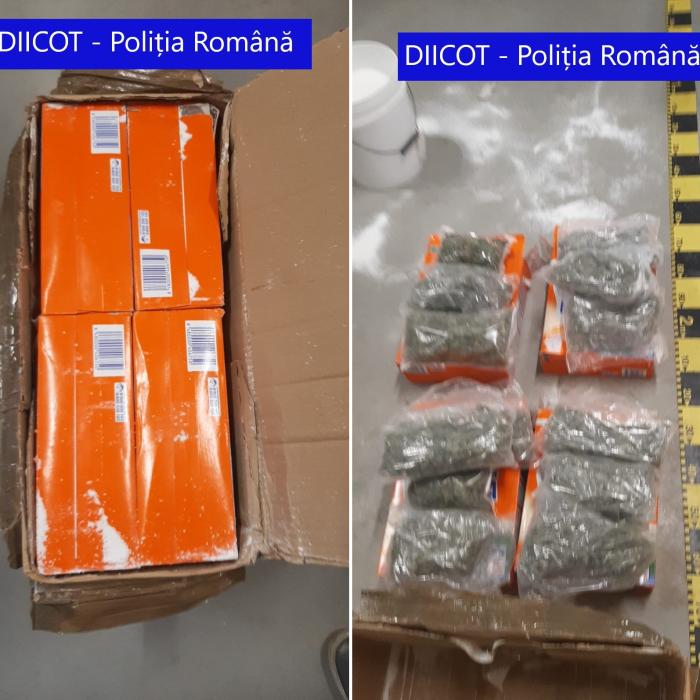 Droguri trimise în colet, din Spania în România, mascate în cutii de detergent