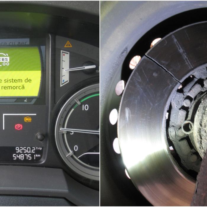 Germania. Un șofer român de TIR i-a lasat cu gura căscată pe polițiști: bordul strălucea ca un "pom de Crăciun" și un disc de frână era complet rupt