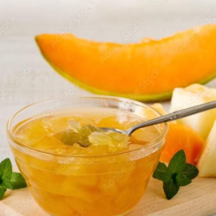 Gem din pepene galben, fără zahăr. Se face rapid, ușor și are mai puțin de 70 de calorii