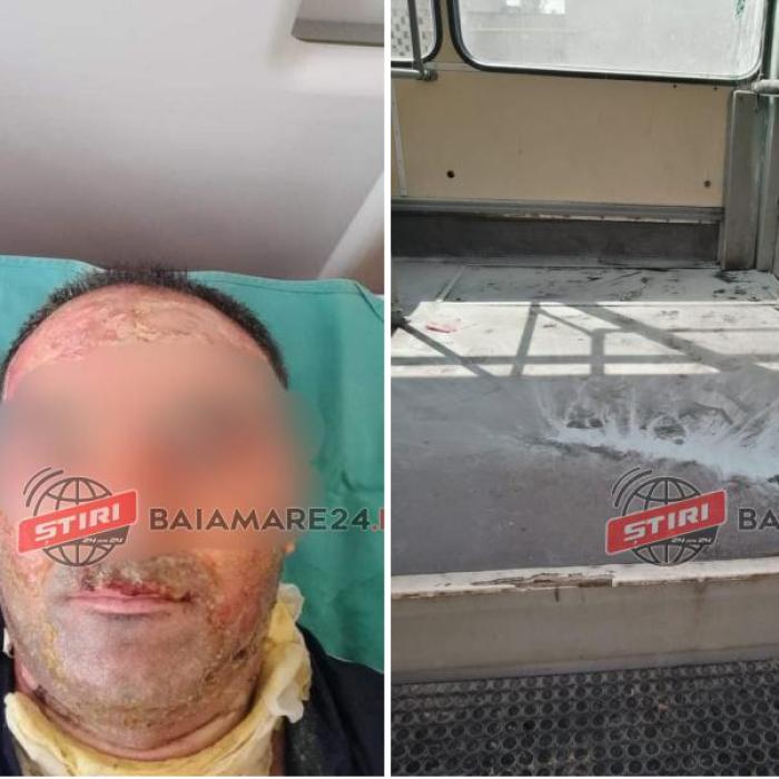 Un român a ajuns la spital, după un incendiu într-un troleibuz provocat intenționat, la Baia Mare