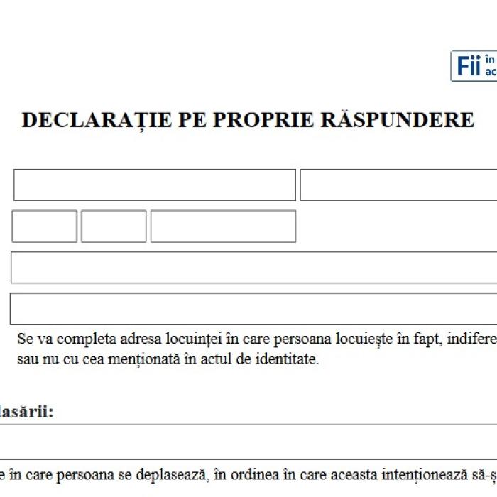 Cum arată noua declarație pe propria răspundere. Vezi de unde o poți descărca
