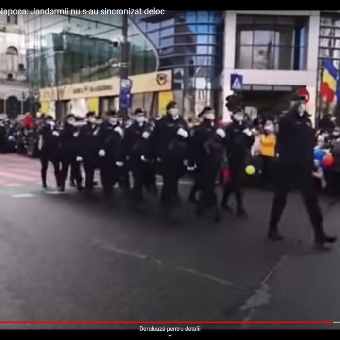Jandarmeria își cere scuze după ce s-a făcut de râs la defilarea de la Cluj-Napoca