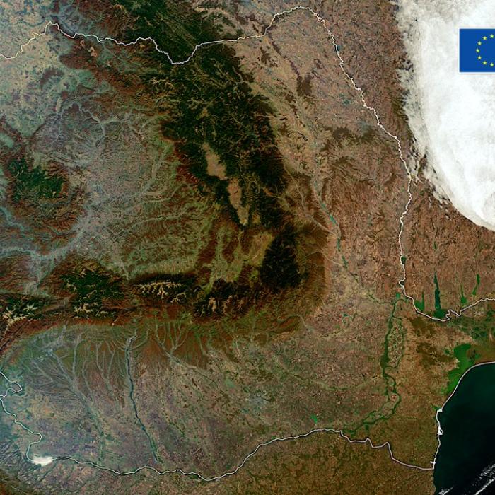 România văzută din Spațiu: Imagine impresionantă surprinsă de satelitul Sentinel-3 - FOTO