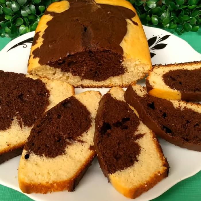 Pandișpan marmorat foarte pufos. Acest desert este genial. De astăzi vei face checul doar așa