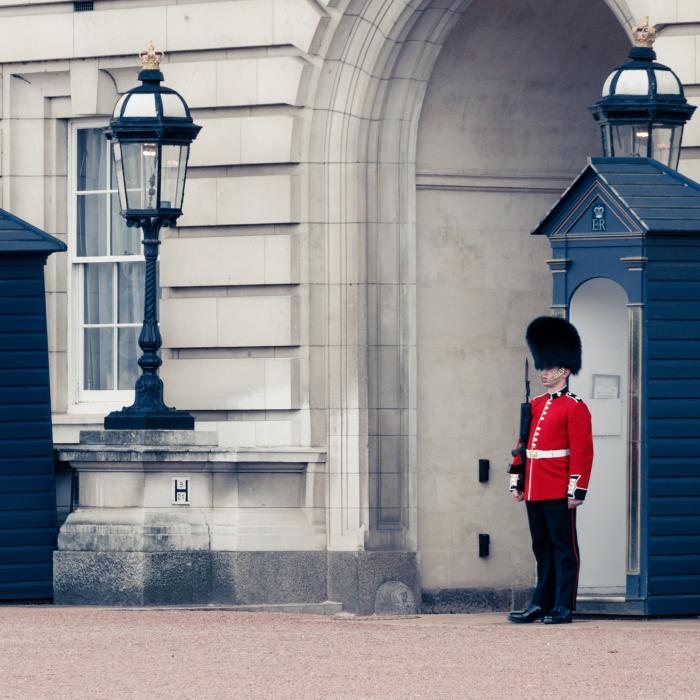 Căldură insuportabilă în Londra! Gărzile Reginei au mărșăluit cu un pahar cu apă, către un camarad aflat la datorie în fața Palatului Buckingham