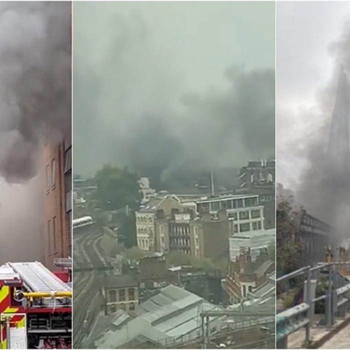 Marea Britanie. Incendiu uriaș în centrul Londrei: Trenuri oprite, oameni evacuați - VIDEO