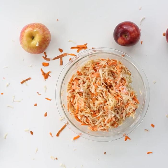 Salată de morcovi cu mere și țelină - un preparat hrănitor și delicios de post 