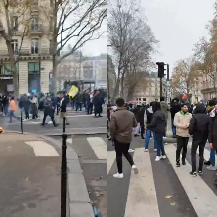 Proteste la Paris: manifestanții se luptă cu poliția și incendiază totul în jur