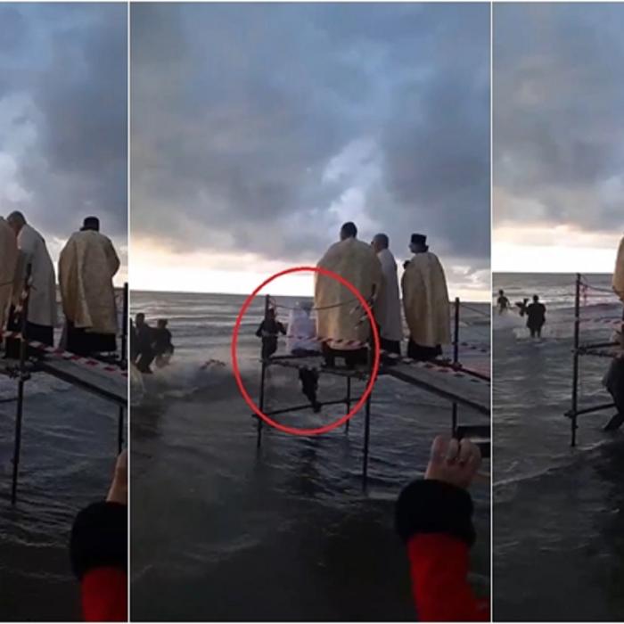 Italia. Un preot român a căzut în mare când a vrut să arunce crucea de Bobotează: „Și-a spălat păcatele” - VIDEO