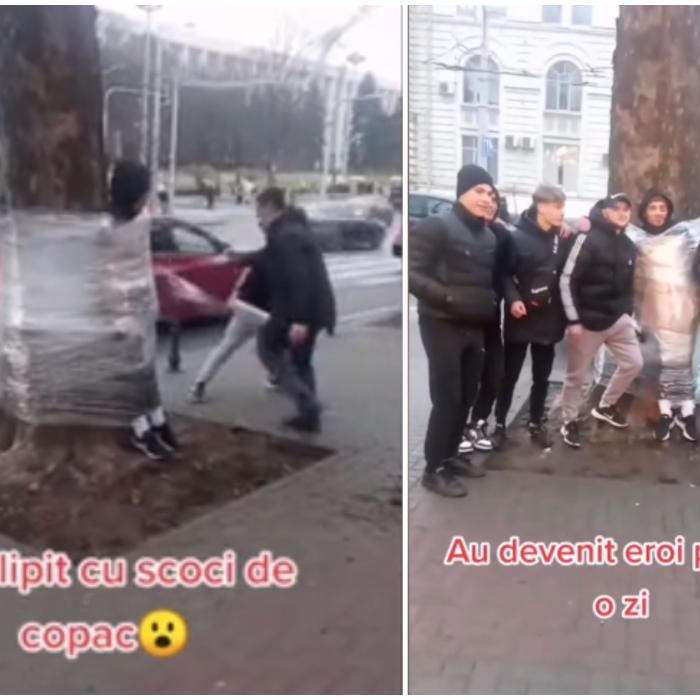 Și-au legat un prieten cu scoci de copac și au filmat totul pentru a pune pe TikTok