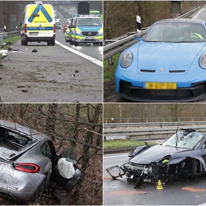 Accident teribil pe autostrada A3 din Germania: Trei Porsche implicate și patru morți