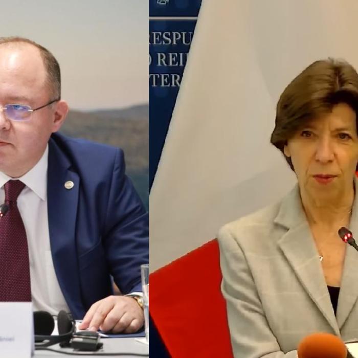 Întâlnire între Bogdan Aurescu și omologul său francez, Catherine Colonna, la București. Cei doi au discutat despre „aderarea României la spațiul Schengen”