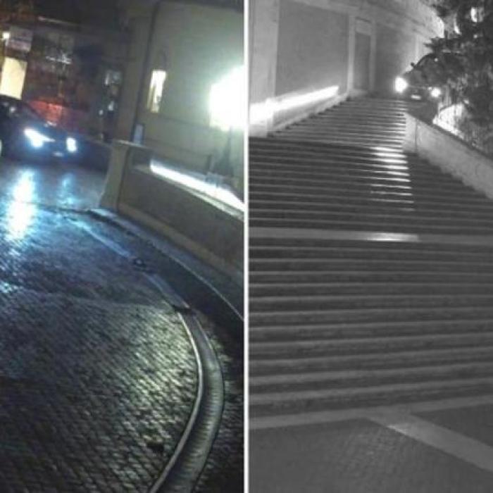 Italia. Amețit de farmecele unei românce, un afacerist a avariat grav „Treptele Spaniole“ cu un Maserati: Riscă 5 ani de închisoare