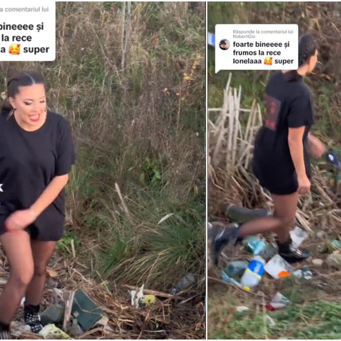 Cântăreață româncă, clip viral dintre gunoaiele lăsate în urmă de "grătargii" de 1 mai: "Acasă e România, acasă e tricolorul!" - VIDEO
