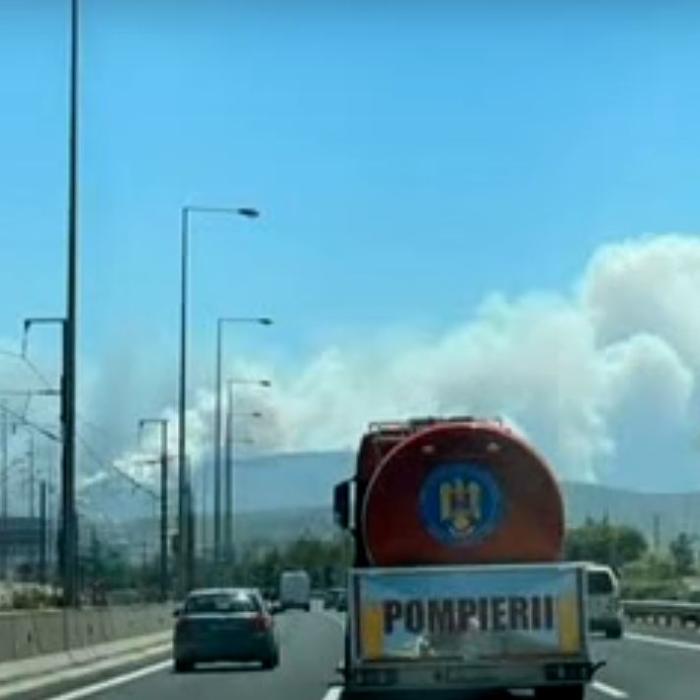 Incendii violente în Grecia: Pompierii români intervin în zona Kouvaras, unde un foc a cuprins vegetația uscată