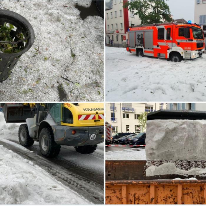 Grindină de 30 de centimetri în Germania. Autoritățile au scos plugurile de zăpadă pe străzi - FOTO
