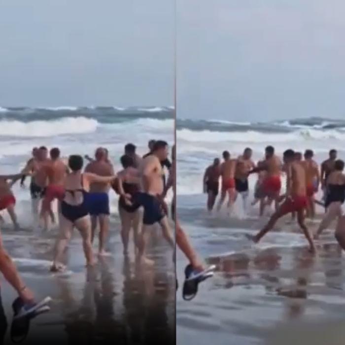 Scene desprinse din filme pe plaja din Eforie Nord: Turiștii s-au luat la bătaie cu salvamarii, supăraţi că nu sunt lăsaţi să intre în mare / VIDEO