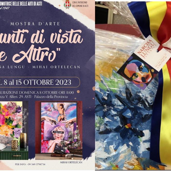 Italia. „Puncte de vedere și altele“. Doi pictori romani, expoziție inedită de pictură, la Asti / FOTO