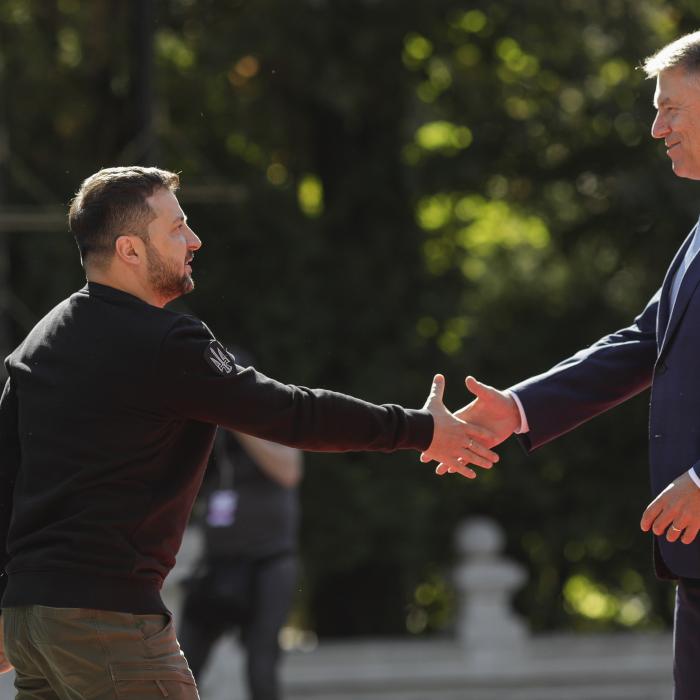 Volodimir Zelenski, primit de Klaus Iohannis la Palatul Cotroceni