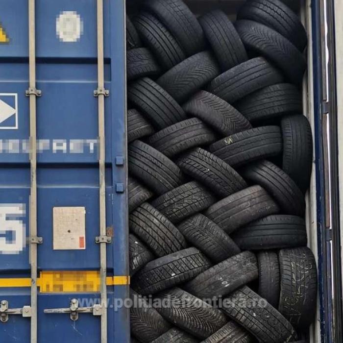 O firmă din Germania a trimis aproape zece tone de cauciucuri uzate în România