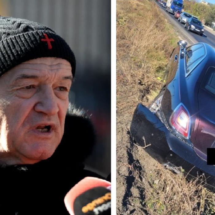 Gigi Becali, la Poliție în creierii nopții, după accident: „Mi-au făcut testul drog, de alcool, canabis, alea alea“. Patronul FCSB se întorcea de la biserică