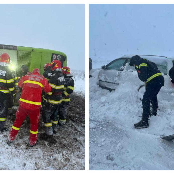 Ninge în România în mai multe regiuni din țară/Autocar cu 40 de persoane răsturnat în Ialomița, din cauza vremii nefavorabile