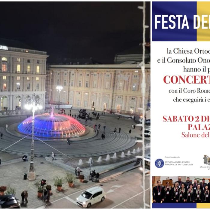 Ziua Națională a României sărbătorită la Genova. Monumente simbol ale orașului iluminate în culorile tricolorului românesc
