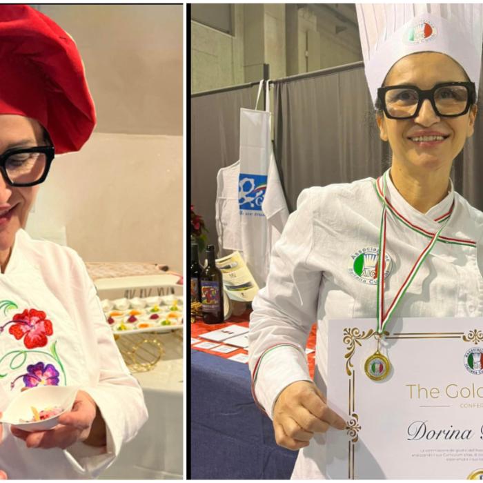 O româncă impresionează Italia: Chef Dorina Burlacu a primit distincția "Aur pentru cariera în gastronomie" de la Asociația Bucătarilor din Italia